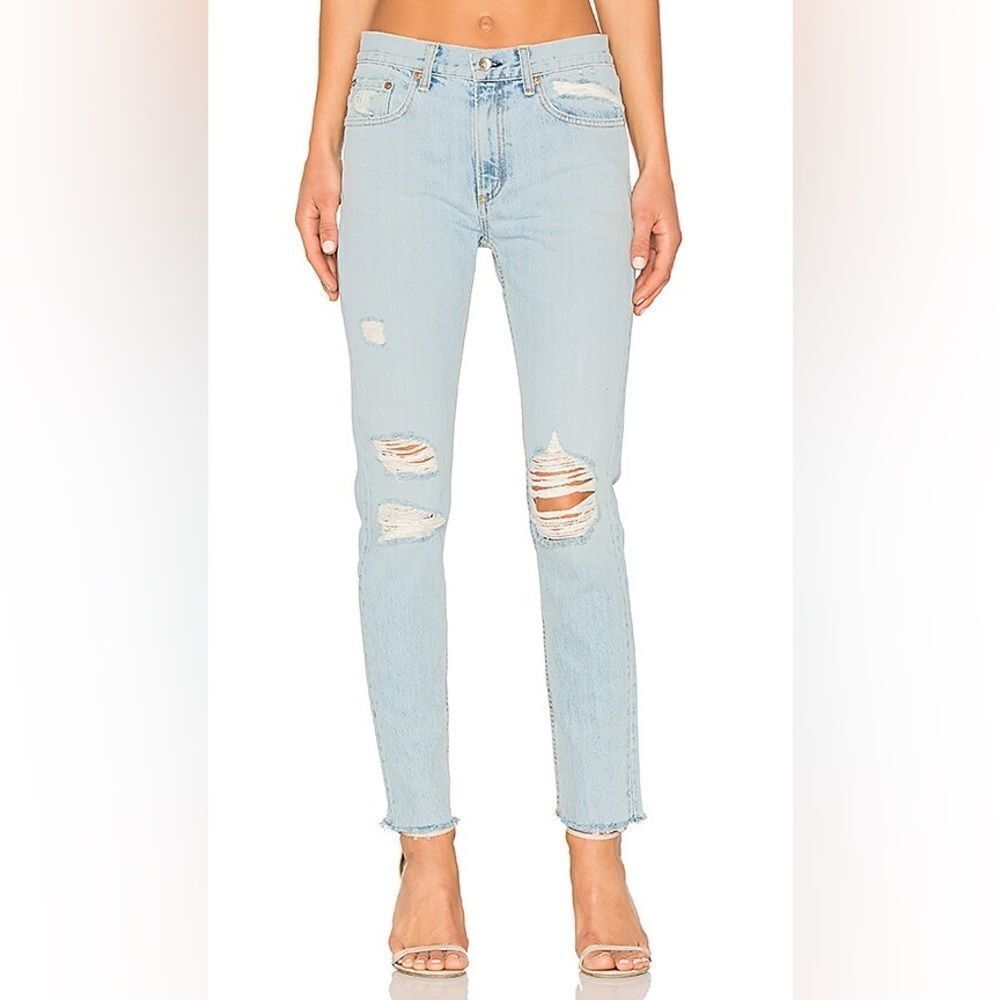 Rag & Bone Marilyn Distressed Light Wash Skinny Jean Size 24